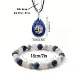 Conjunto de colar e pulseira com efeito calmante